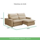 Ver imagem 4 de Sofá Retrátil e Reclinável 2 Lugares 2,80m Andreza Veludo Lansofbr Bege