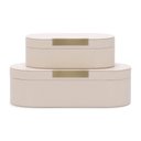 Ver imagem 4 de Caixa em MDF com Revestimento em PU Nude e Dourado 8,5x25x12cm