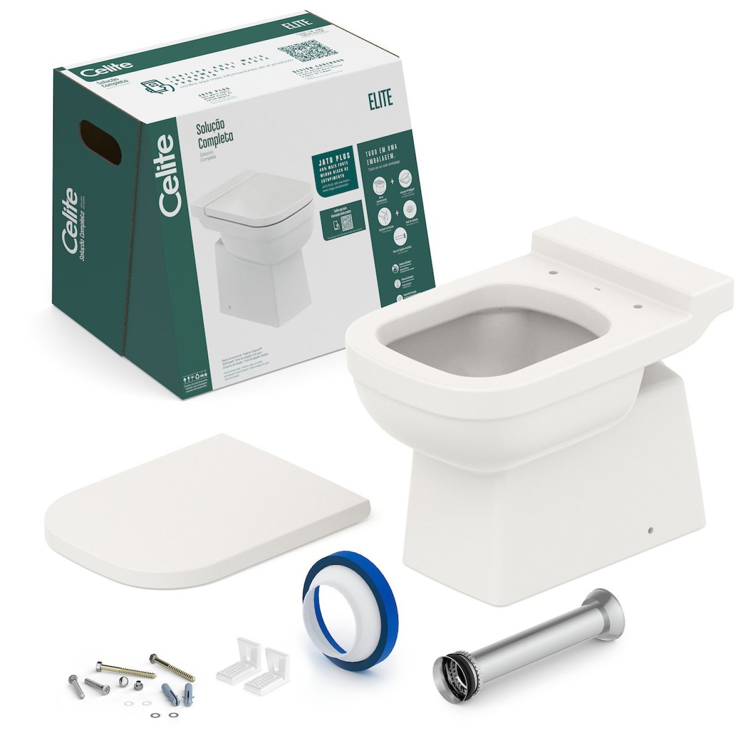 Kit Bacia Convencional com Assento Termofixo Elite Celite - 6