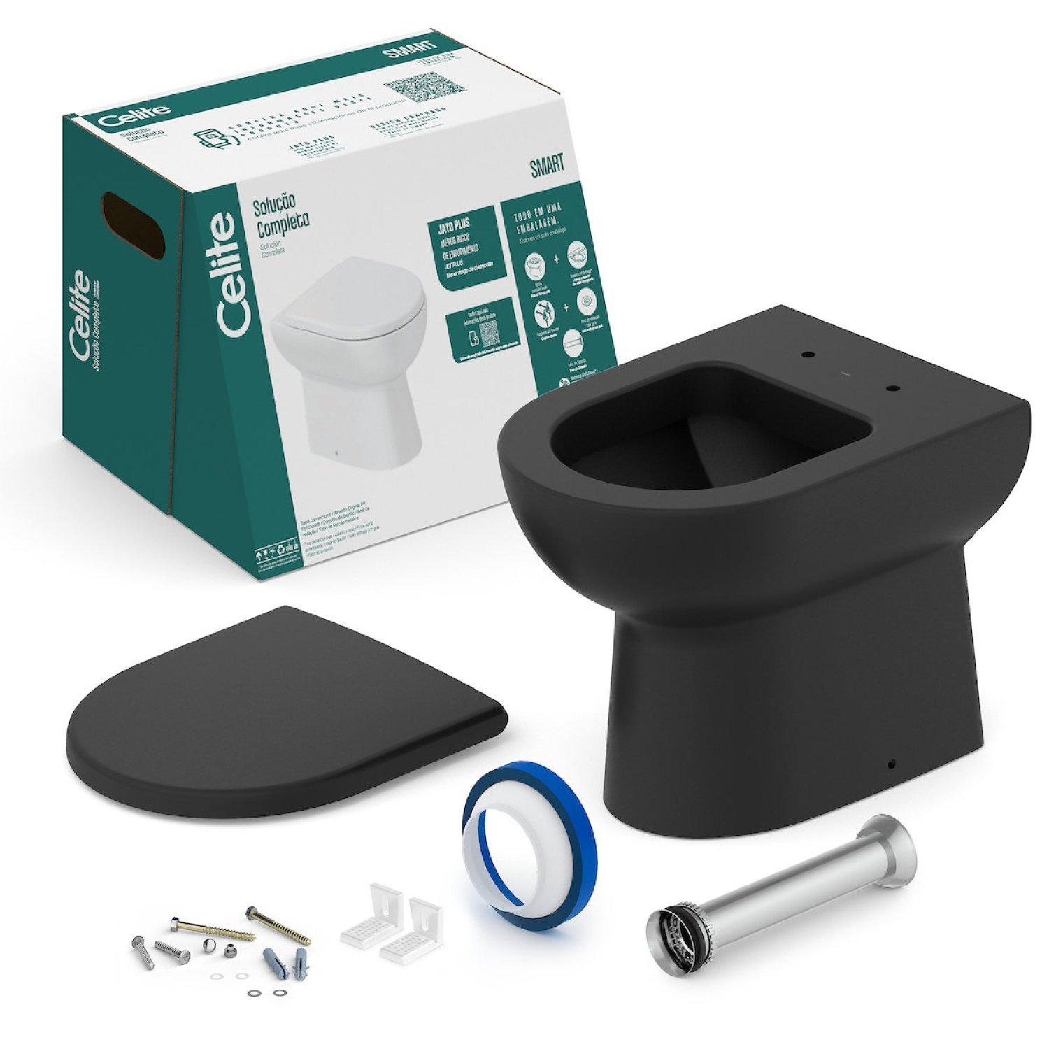 Kit Bacia Convencional com Assento Termofixo Smart Celite - 4