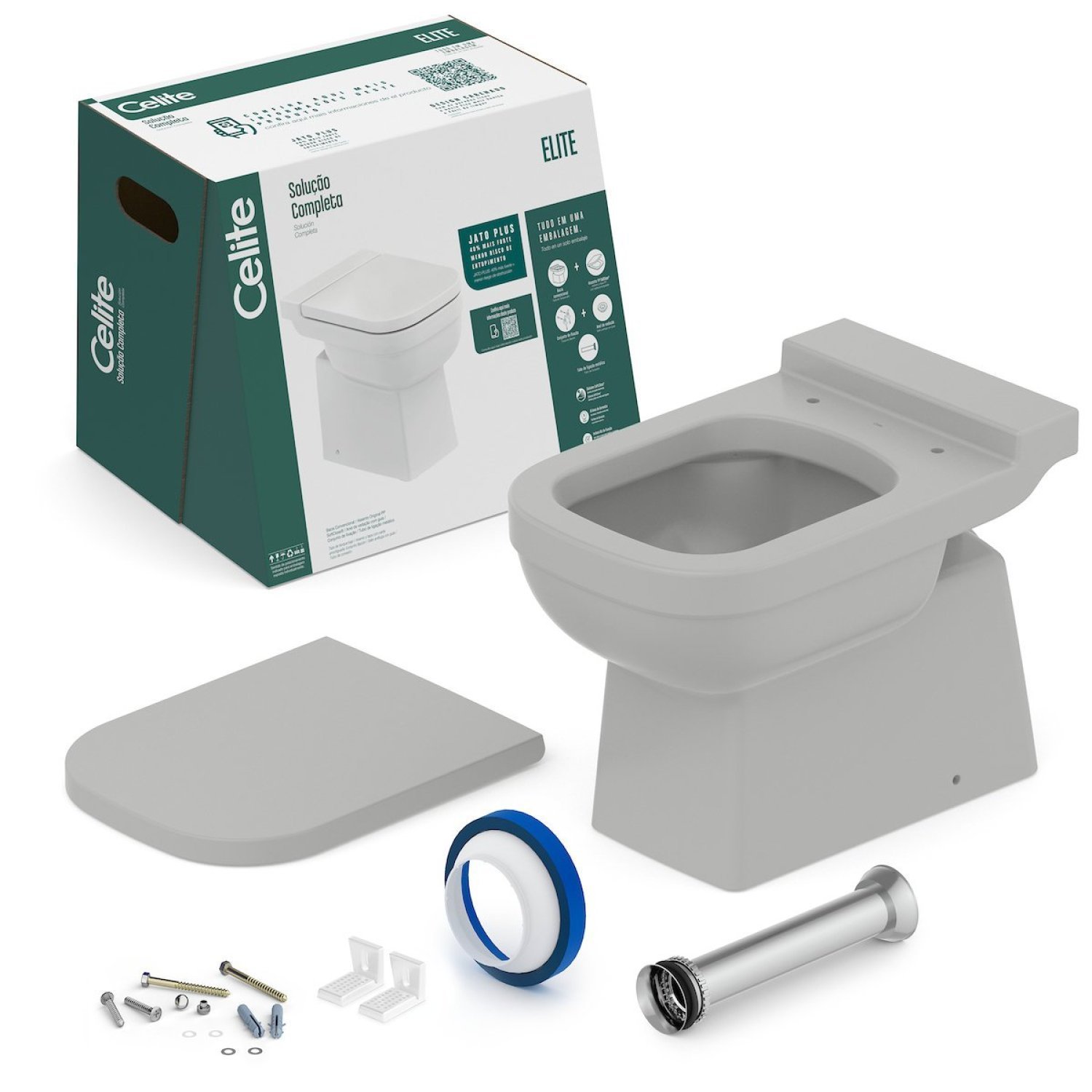 Kit Bacia Convencional com Assento Termofixo Elite Celite - 6