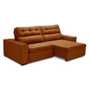 Ver imagem 3 de Sofa Retratil Reclinavel 2 Lugares 2,60 Vitória Veludo Terracota Lansofbr