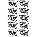 Ver imagem 1 de Kit 10 Jogos De Mesa Bistrô De Madeira Com 2 Cadeiras Dobravel Preto - Preto