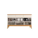 Ver imagem 3 de Buffet Balcão Mag 1.40m 3 Portas Estilo Retrô Cor Off White Cedro