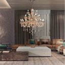 Ver imagem 2 de Lustre Candelabro Cristal Legítimo Maria Tereza Nice 28 Lâmpadas E14 Cristal Champagne