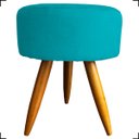 Ver imagem 4 de Kit Namoradeira Decorativa + 2 Poltronas Para Sala Reforçadas + 2 Puff Redondo Suede Azul-turquesa