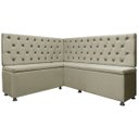 Ver imagem 1 de Canto Alemão Capitonê 4 Lugares 1,25x1,60m Veludo - Sofa Store:veludo Bege