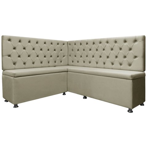 Canto Alemão Capitonê 4 Lugares 1,25x1,60m Veludo - Sofa Store:veludo Bege