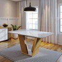 Ver imagem 2 de Conjunto Mesa Tampo Marmorizado com 6 Cadeiras Ibiza Ediane Yescasa