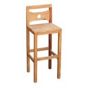 Ver imagem 1 de Banqueta Colonial Alta com Encosto Madeira Maciça Natural