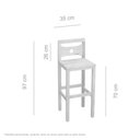 Ver imagem 2 de Banqueta Colonial Alta com Encosto Madeira Maciça Natural