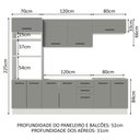 Ver mais imagens de Cozinha Completa 270001 Com Armário E Balcão Branco/Cinza