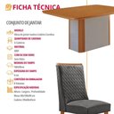 Ver imagem 6 de Conjunto de Jantar Isadora 6 Lugares Tampo MDF Cadeiras Carolina Linho Grafite e Naturalle 180cm