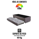 Ver imagem 7 de Bicama Box com Baú Solteiro 88x188 com Colchão Auxiliar Suede Cinza
