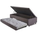 Ver imagem 1 de Bicama Box com Baú Solteiro 88x188 com Colchão Auxiliar Suede Cinza