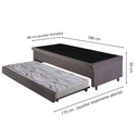 Ver imagem 3 de Bicama Box com Baú Solteiro 88x188 com Colchão Auxiliar Suede Cinza