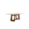 Mesa em Madeira Maciça 180x90cm Tampo Vidro Genova  - 2