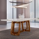 Ver imagem 1 de Mesa em Madeira Maciça 180x90cm Tampo Vidro Genova 