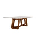 Ver imagem 2 de Mesa em Madeira Maciça 220x110cm Tampo Vidro Genova Yescasa