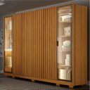 Ver imagem 1 de Guarda Roupa Casal Ripado com Vidro Reflecta e LED 6 Portas 6 Gavetas 100% MDF Like Yescasa