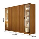 Ver imagem 4 de Guarda Roupa Casal Ripado com Vidro Reflecta e LED 6 Portas 6 Gavetas 100% MDF Like Yescasa