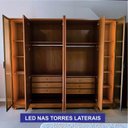 Ver imagem 2 de Guarda Roupa Casal Ripado com Vidro Reflecta e LED 6 Portas 6 Gavetas 100% MDF Like Yescasa
