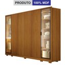 Ver imagem 6 de Guarda Roupa Casal Ripado com Vidro Reflecta e LED 6 Portas 6 Gavetas 100% MDF Like Yescasa