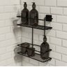 Porta Shampoo Duplo - Linha Premium Decotec Preto - 1