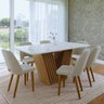 Conjunto Mesa Tampo Marmorizado Vidro com 6 Cadeiras Malta Ibiza Yescasa - 1