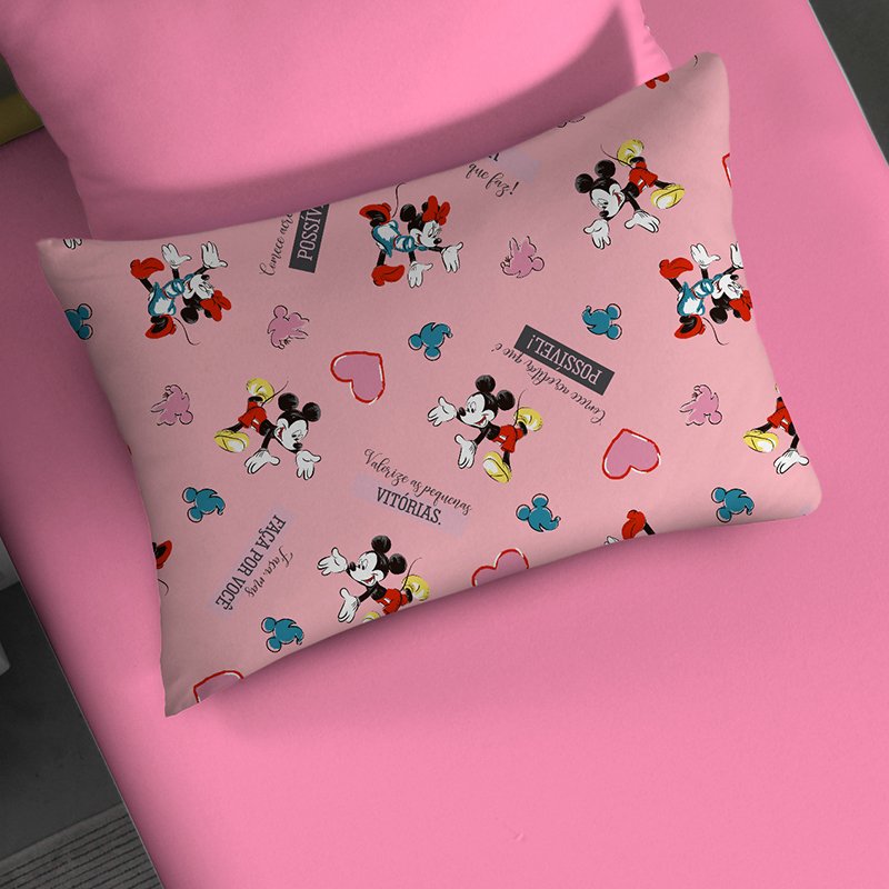 Jogo de Cama Portallar Solteiro Malha Mista Minnie Sonhos 2 pçs Rosa - 2