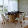 Conjunto Mesa Tampo Marmorizado Vidro com 6 Cadeiras Malta Ibiza Yescasa - 1