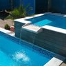 Pastilhas de Vidro Azul e Branca Mescla Cristal Brilhante Kit 11 Unidades Piscina Banheiro 30x30cm - 8