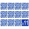 Pastilhas de Vidro Azul e Branca Mescla Cristal Brilhante Kit 11 Unidades Piscina Banheiro 30x30cm - 1