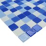 Pastilhas de Vidro Azul e Branca Mescla Cristal Brilhante Kit 11 Unidades Piscina Banheiro 30x30cm - 5