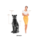Ver imagem 2 de Escultura Obra de Arte Estátua Pantera Sentada Grande 90cm:preto Brilho