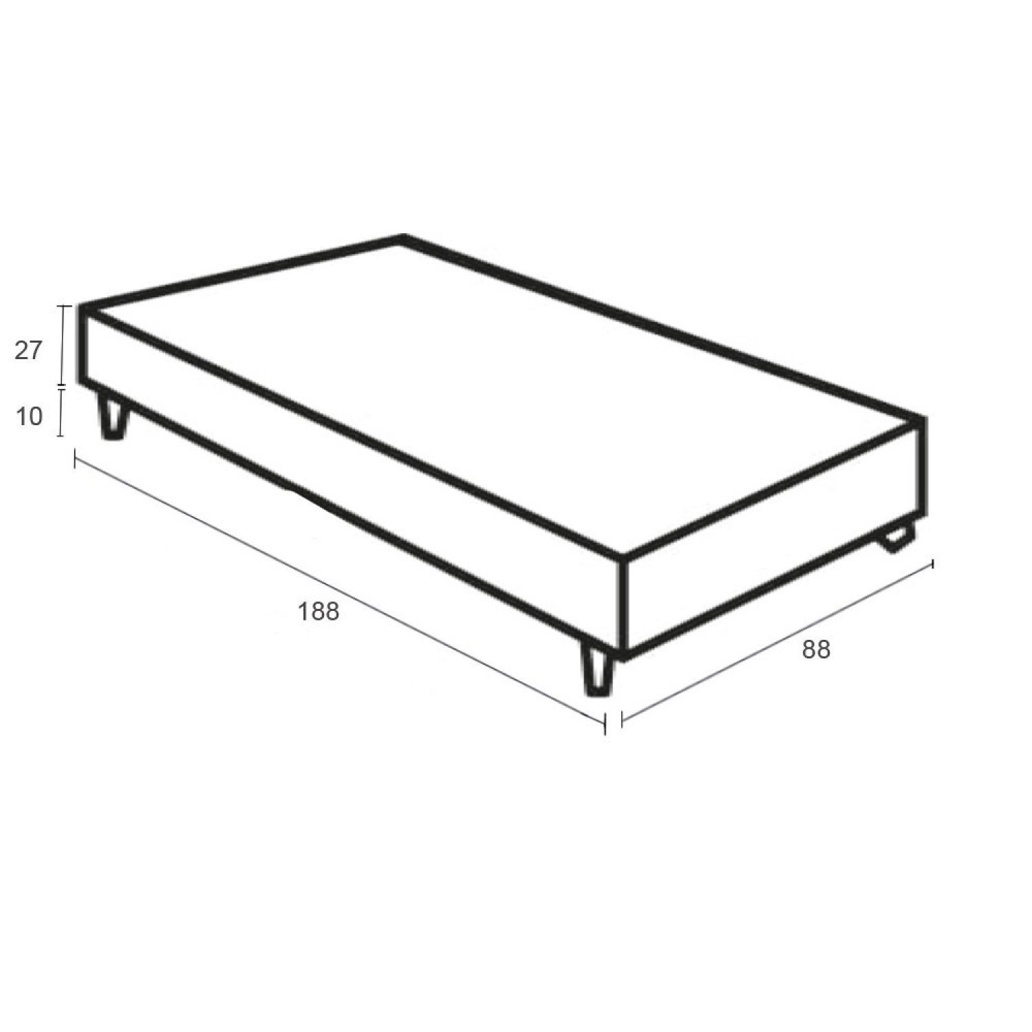 Base Box Solteiro Reforçado  Itália 37x88x188cm - 2