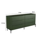 Ver imagem 3 de Cômoda com 6 Gavetas 178cm Pés em Metal 100% Mdf Cor:musgo com Preto