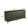 Cômoda com 6 Gavetas 178cm Pés em Metal 100% Mdf Cor:musgo com Preto - 3