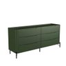 Cômoda com 6 Gavetas 178cm Pés em Metal 100% Mdf Cor:musgo com Preto - 2