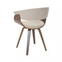 Ver imagem 7 de Conjunto Sala de Jantar Mesa Redonda 120cm Eiffel Tampo MDF com 4 Cadeiras Betina Linho Bege/Creme