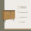 Ver imagem 5 de Armário para Escritório Baixo 2 Portas 90cm Multiuso Miami A00900 Cor Mel/Preto - Ozini Móveis