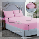 Ver imagem 5 de Kit Lençol Super King 400 Fios Poliéster 4 Peças Jogo Forro de Cama Box Extra Macio:rosa
