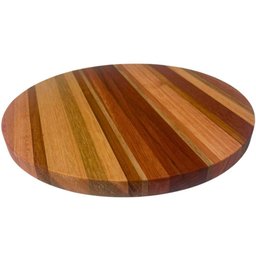 Conjunto 2 Tábuas de Madeira para Servir Pizzas Frios Petiscos 35cm e 38cm Redondas - 6