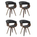 Ver imagem 3 de Conjunto Sala de Jantar Mesa Redonda 120cm Eiffel Tampo MDF com 4 Cadeiras Betina PU Preto