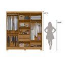 Ver imagem 3 de Guarda Roupa Casal 6 Portas 2 Gavetas com Espelho Freijo / Off White / Ripado Valença - Moval
