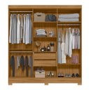 Ver imagem 5 de Guarda Roupa Casal 6 Portas 2 Gavetas com Espelho Freijo / Off White / Ripado Valença - Moval