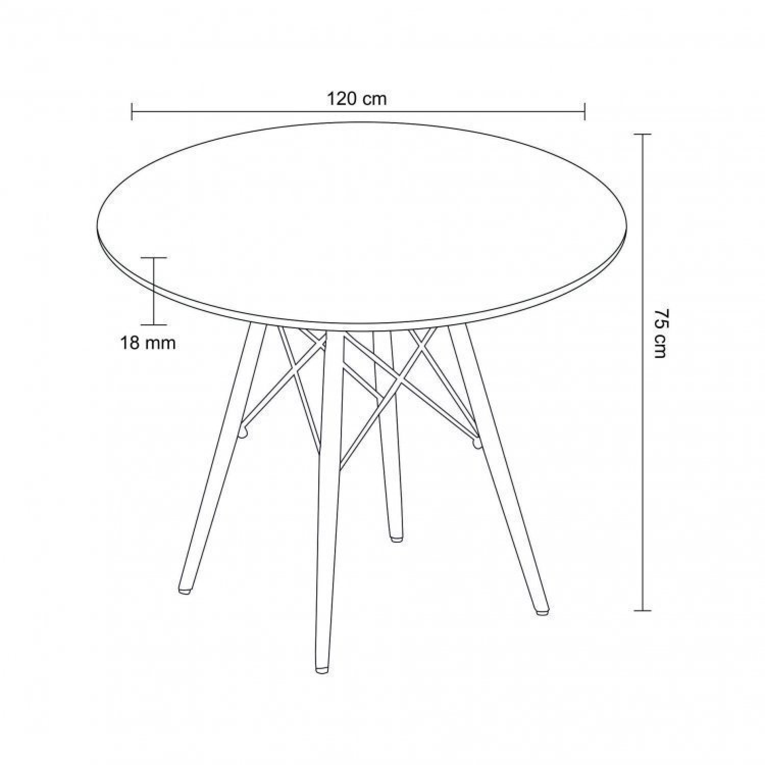 Conjunto Sala de Jantar Mesa Redonda 120cm Eiffel Tampo com 4 Cadeiras Betina Giratória - 9