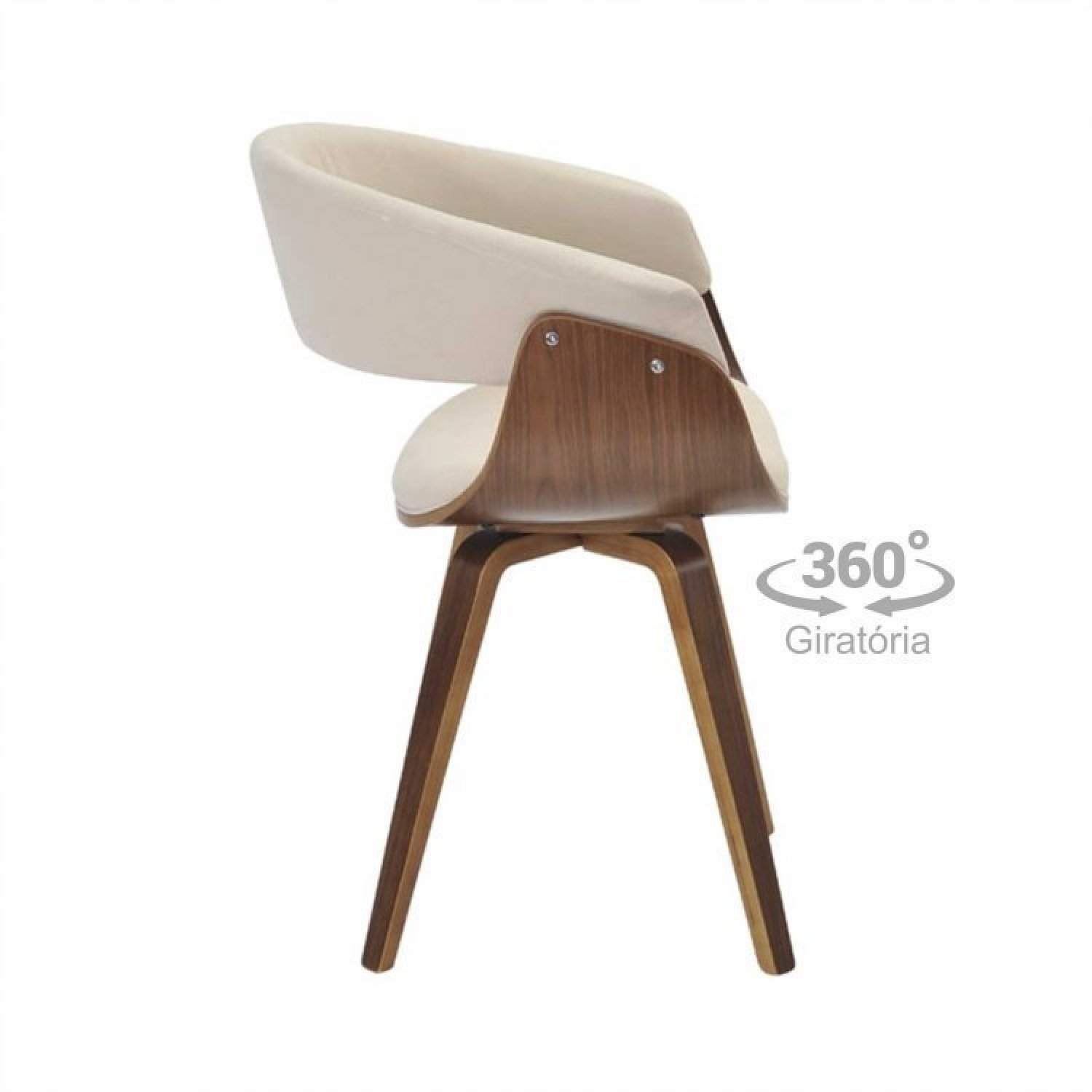 Conjunto Sala de Jantar Mesa Redonda 120cm Eiffel Tampo com 4 Cadeiras Betina Giratória - 6