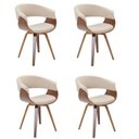 Ver imagem 3 de Conjunto Sala de Jantar Mesa Redonda 120cm Eiffel Tampo com 4 Cadeiras Betina Giratória Bege/Creme