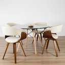 Ver imagem 2 de Conjunto Sala de Jantar Mesa Redonda 120cm Eiffel Tampo com 4 Cadeiras Betina Giratória Bege/Creme
